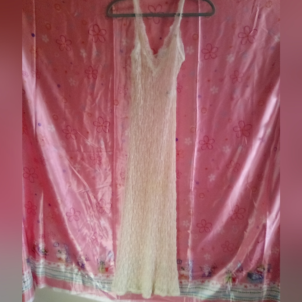 Zara Cream Maxi Dress with Delicate Texture